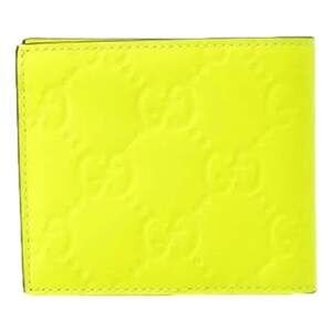 Gucci GG Leather Neon Yellow Rubber Effect Bifold